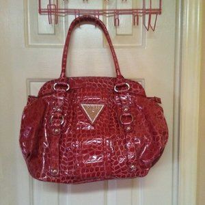 Guess Large Red Croc Bag